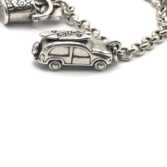 Brighton Charm Chain Bracelet Beach Vacation Silver Plate Tropical Fun Surf - Picture 11 of 13